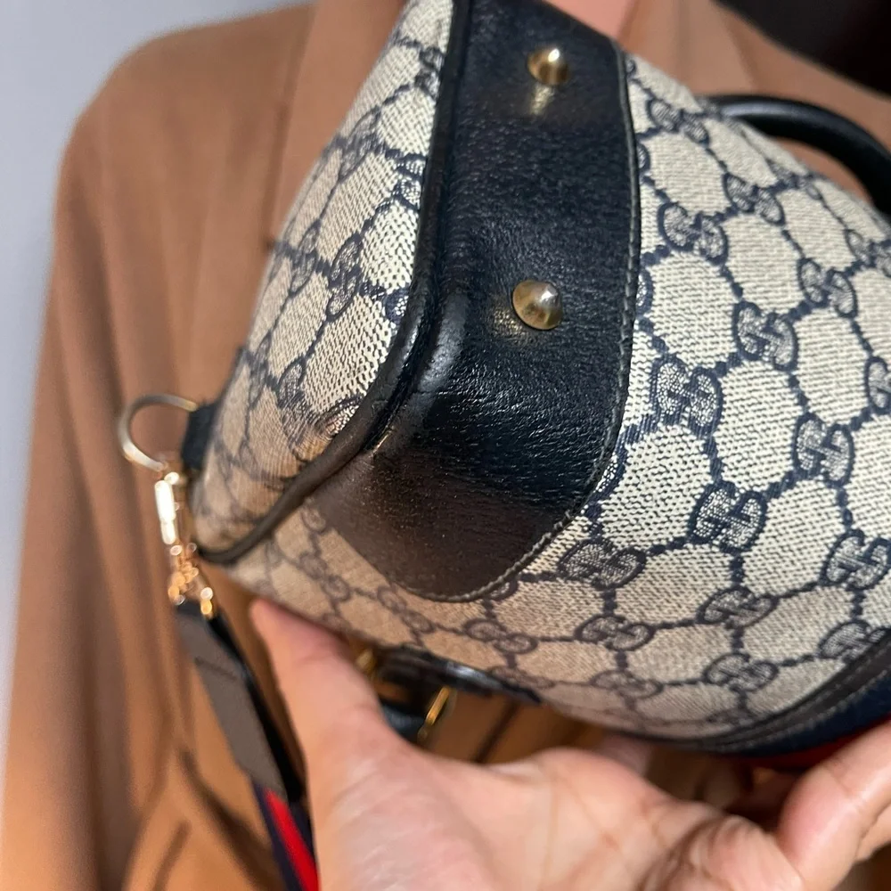 Authentic Gucci vintage web sherry line satchel bag (WN31) 002.39.0269 - Picture 6 of 16